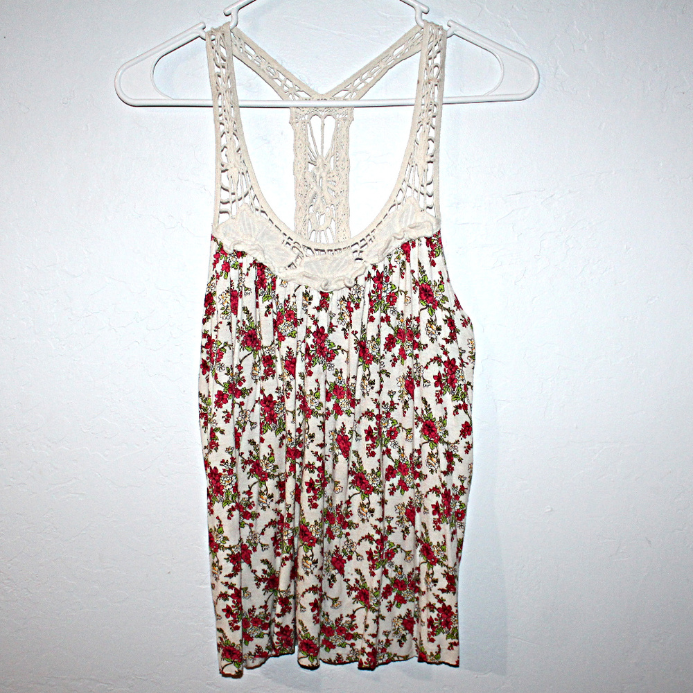 Crochet Floral Tank Top - Picture 1 of 7